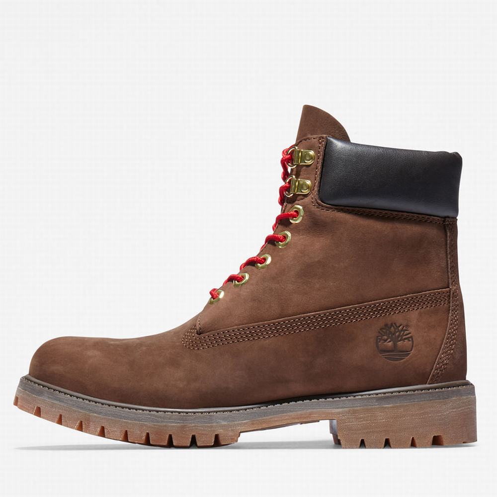Timberland Premium 6 Inch Lux Leather Bot Erkek Kahverengi | TR-1284D