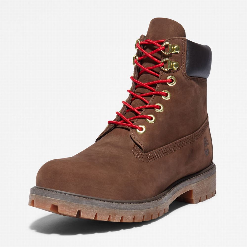 Timberland Premium 6 Inch Lux Leather Bot Erkek Kahverengi | TR-1284D