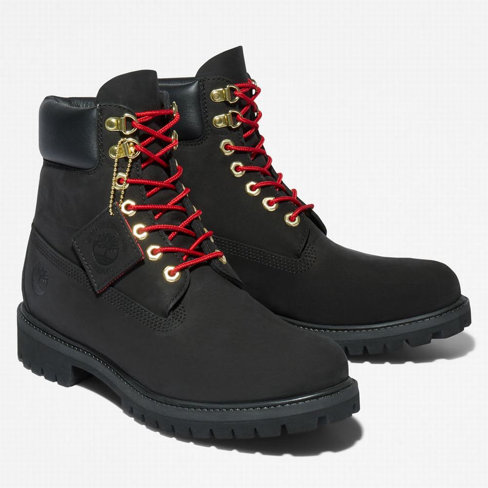 Timberland Premium 6 Inch Lux Leather Bot Erkek Siyah | TR-3075S