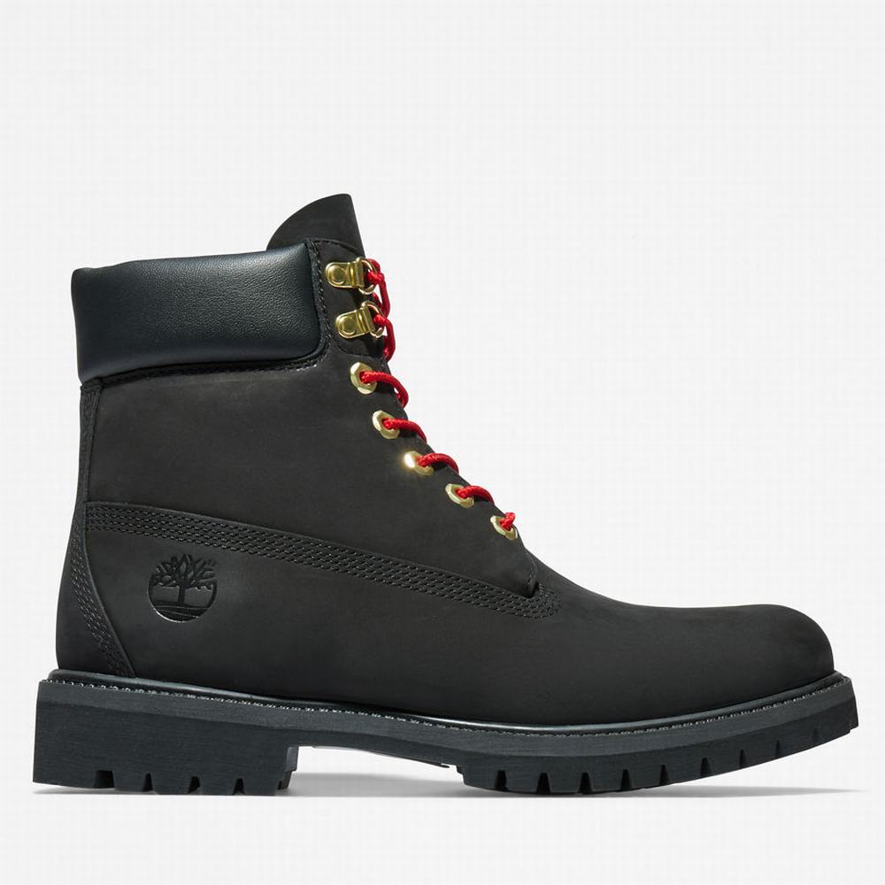 Timberland Premium 6 Inch Lux Leather Bot Erkek Siyah | TR-3075S