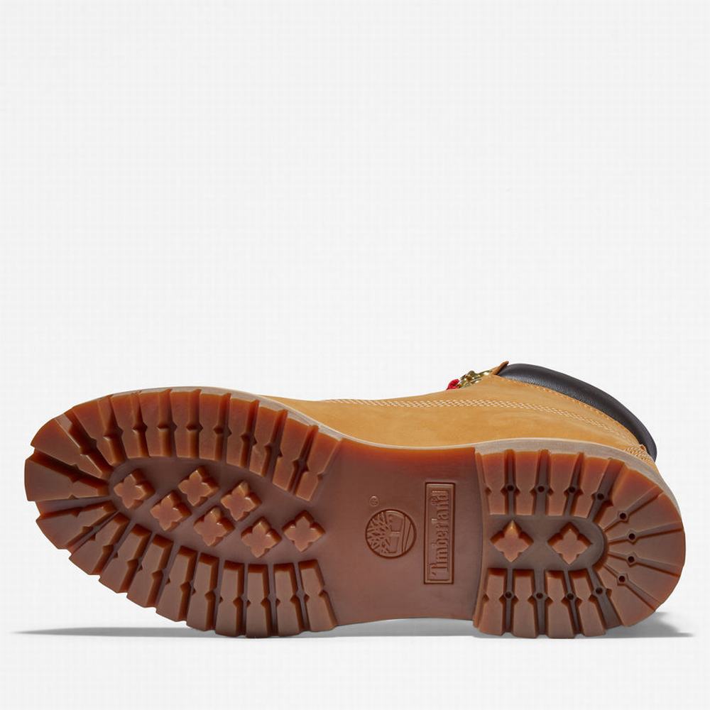 Timberland Premium 6 Inch Lux Leather Bot Erkek Sarı | TR-3297F