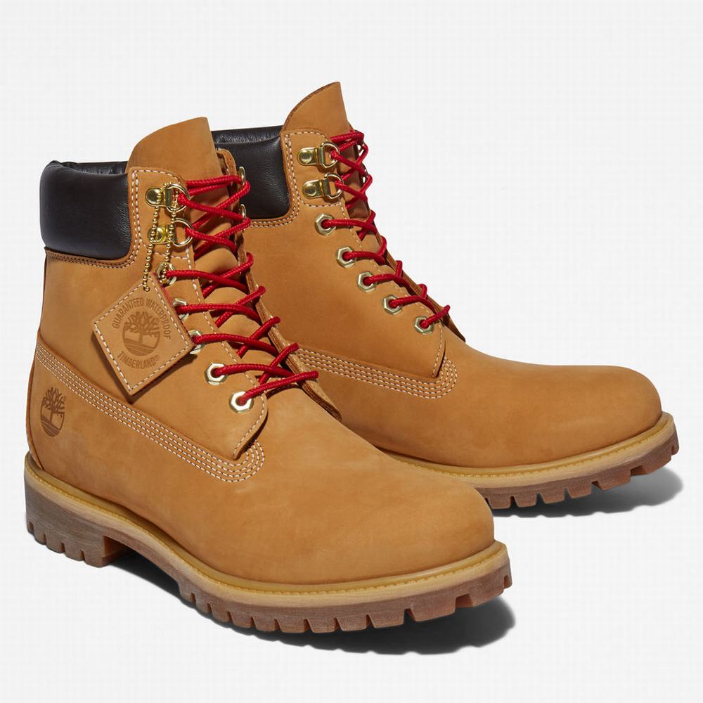 Timberland Premium 6 Inch Lux Leather Bot Erkek Sarı | TR-3297F