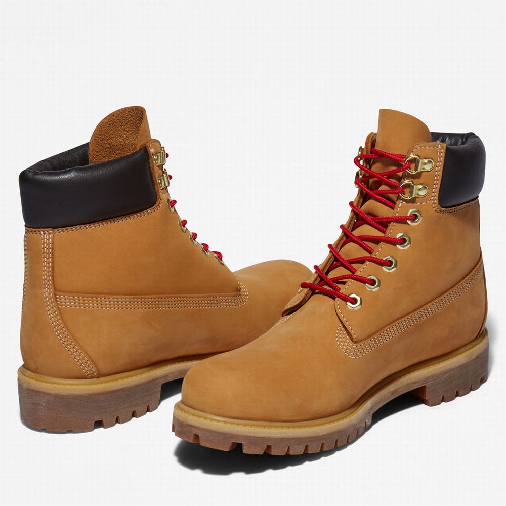 Timberland Premium 6 Inch Lux Leather Bot Erkek Sarı | TR-3297F