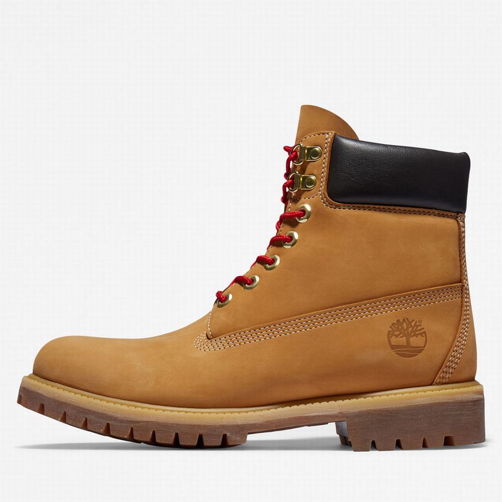 Timberland Premium 6 Inch Lux Leather Bot Erkek Sarı | TR-3297F