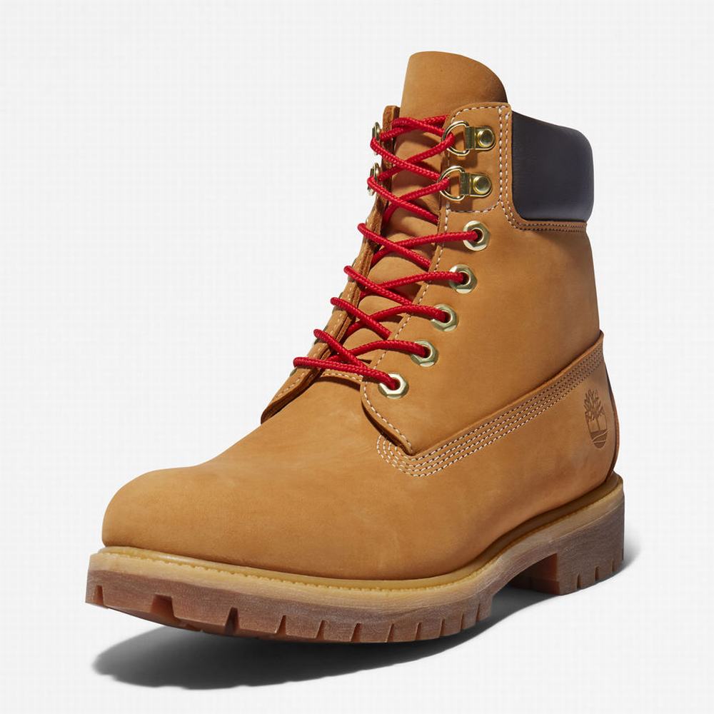 Timberland Premium 6 Inch Lux Leather Bot Erkek Sarı | TR-3297F