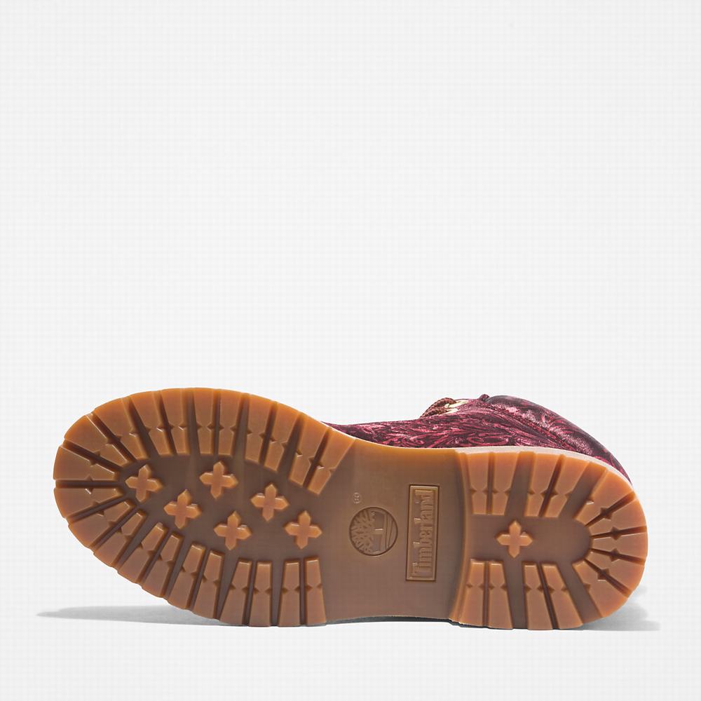 Timberland Premium 6 Inch Velvet Bot Kadın Bordo | TR-1095Z