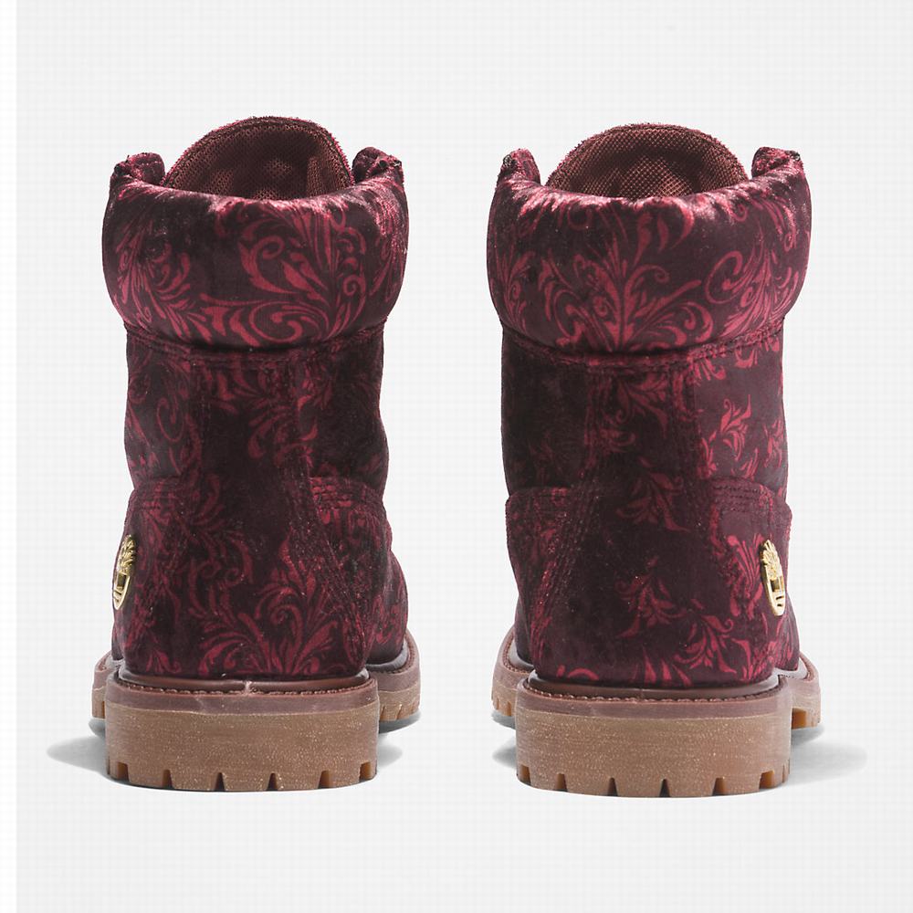 Timberland Premium 6 Inch Velvet Bot Kadın Bordo | TR-1095Z
