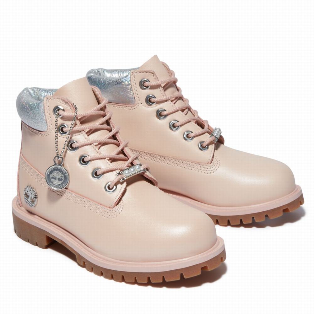 Timberland Premium 6-Inch Waterproof Bot Çocuk Açık Pembe | TR-1097S