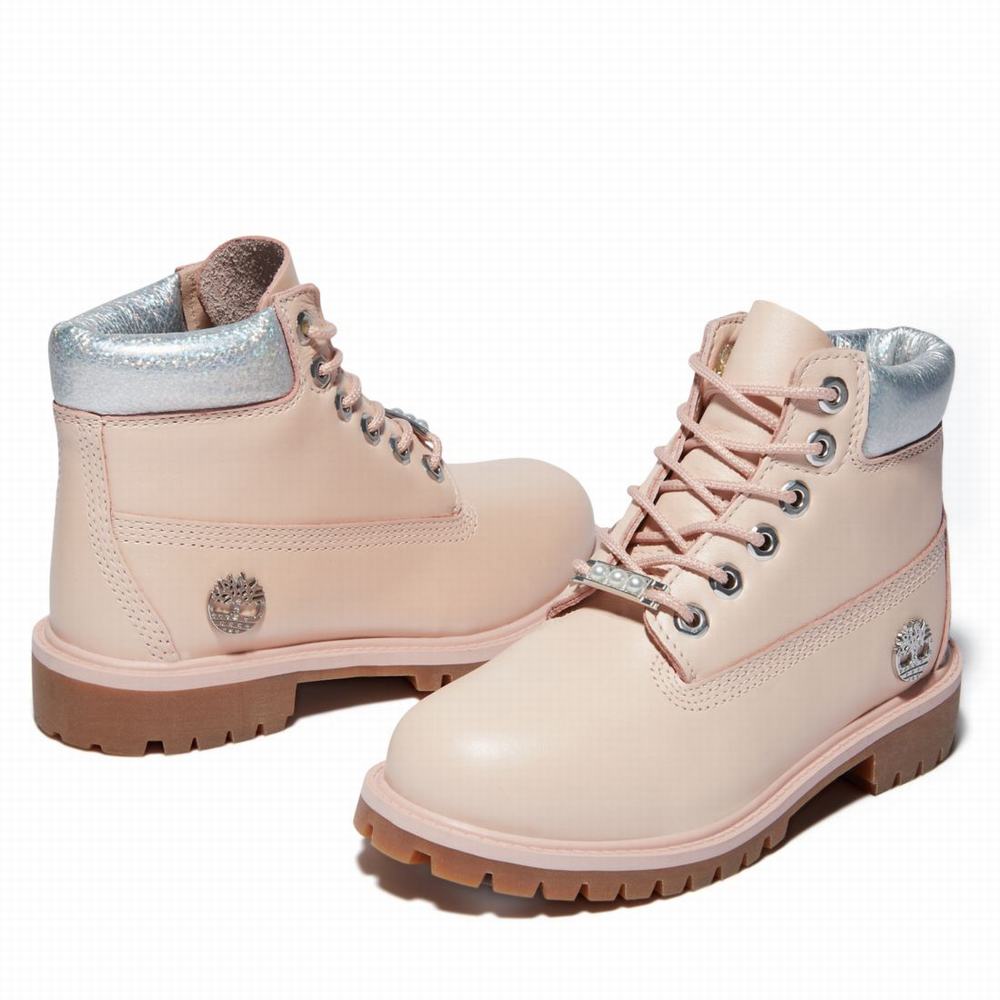 Timberland Premium 6-Inch Waterproof Bot Çocuk Açık Pembe | TR-1097S