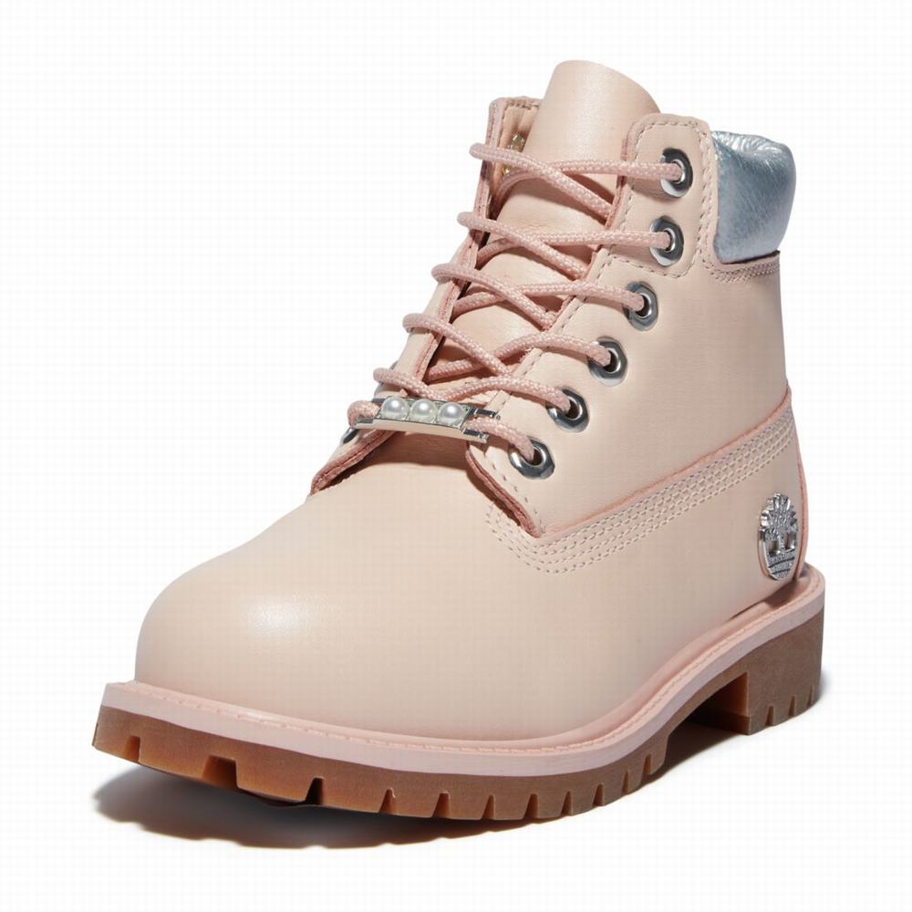 Timberland Premium 6-Inch Waterproof Bot Çocuk Açık Pembe | TR-1097S