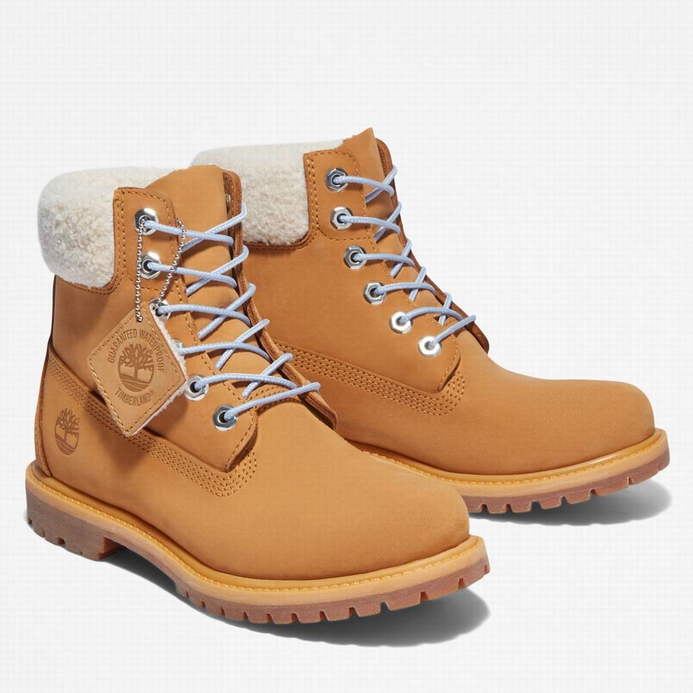 Timberland Premium 6-Inch Waterproof Bot Kadın Kahverengi Mavi | TR-4265P