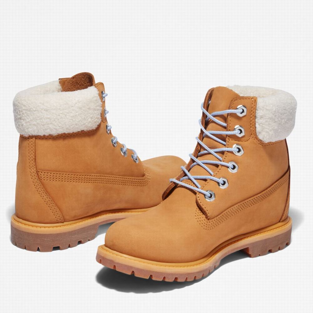 Timberland Premium 6-Inch Waterproof Bot Kadın Kahverengi Mavi | TR-4265P