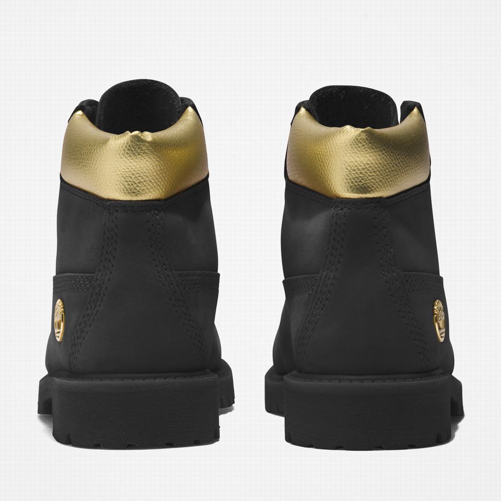 Timberland Premium 6-Inch Waterproof Bot Çocuk Siyah Altın | TR-5214Y