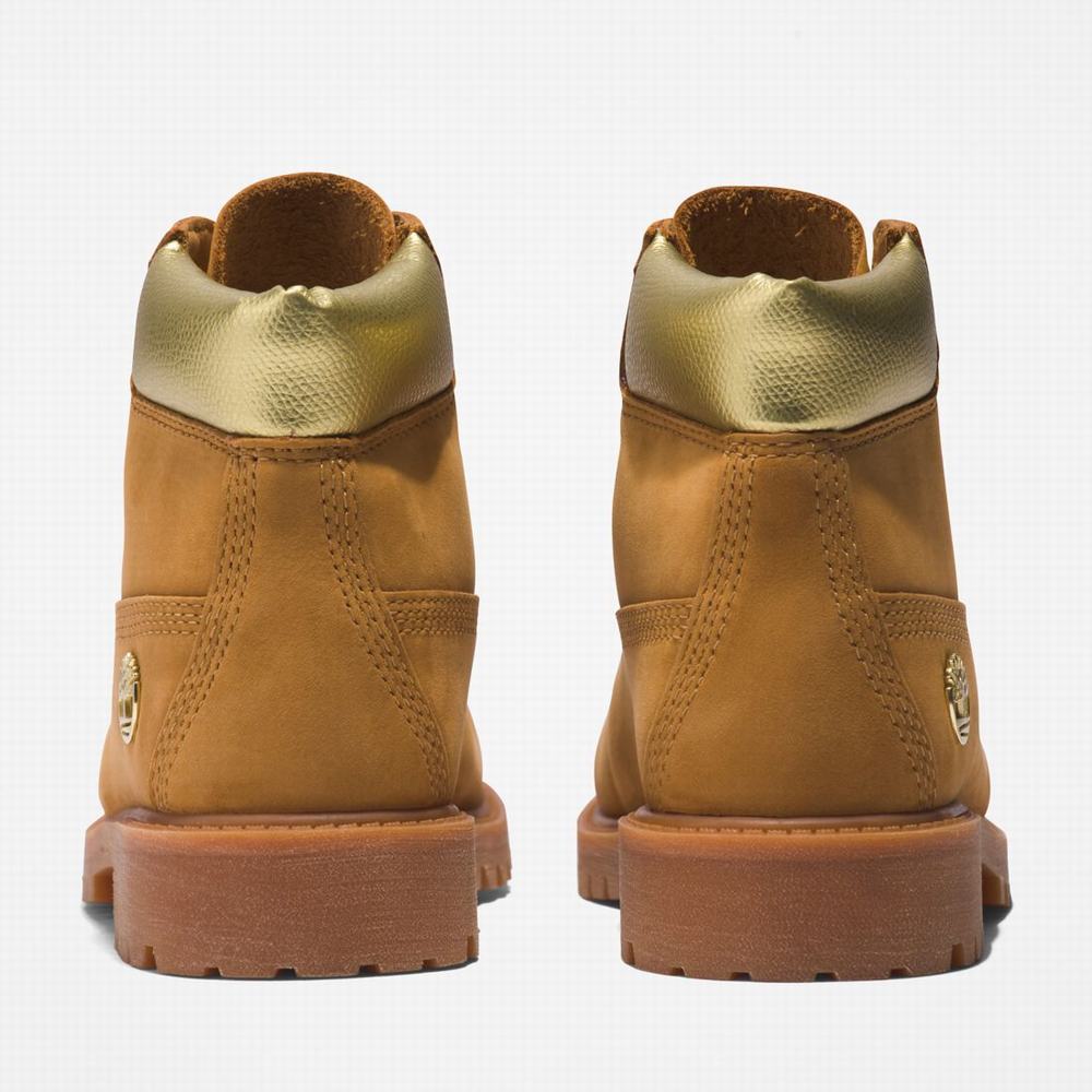 Timberland Premium 6-Inch Waterproof Bot Çocuk Kahverengi Altın | TR-9462H