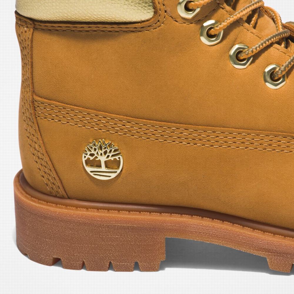 Timberland Premium 6-Inch Waterproof Bot Çocuk Kahverengi Altın | TR-9462H