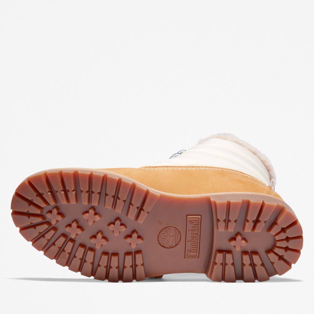 Timberland Premium 6-Inch Waterproof Puffer Kışlık Bot Kadın Kahverengi Beyaz | TR-3296V