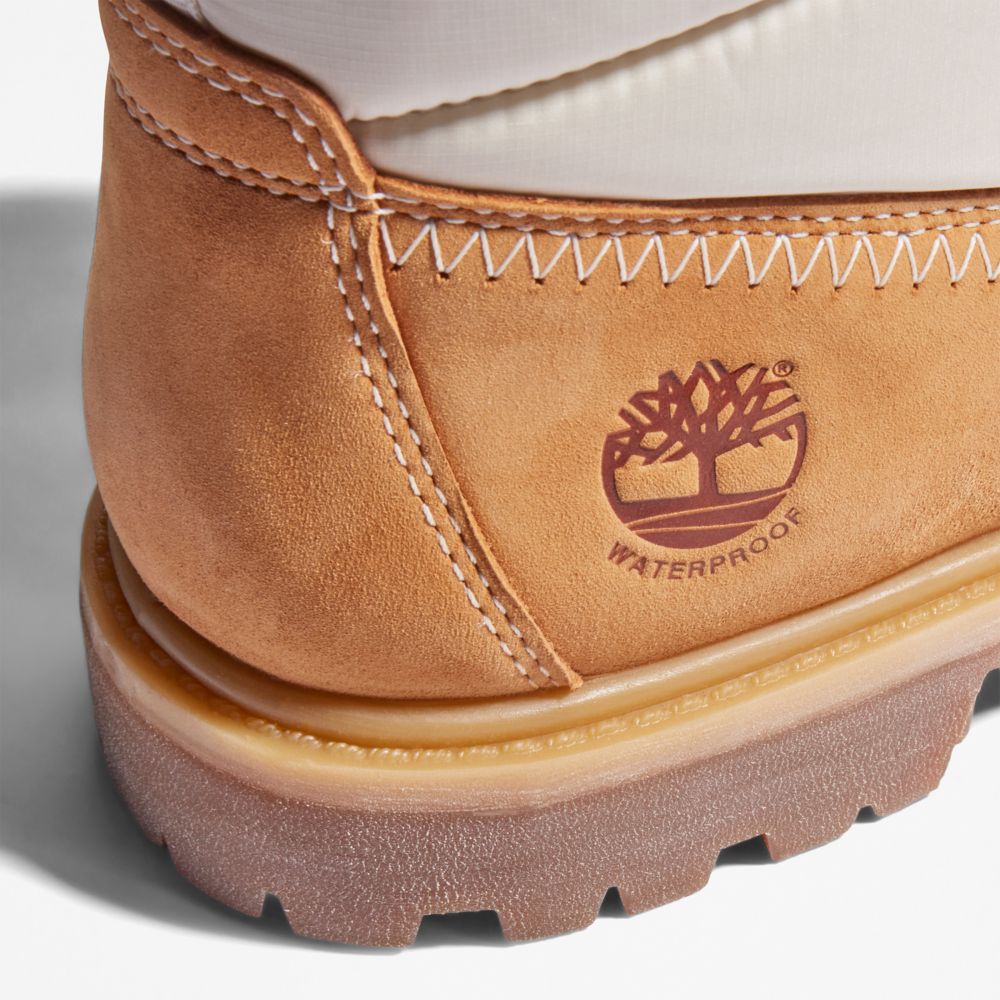 Timberland Premium 6-Inch Waterproof Puffer Kışlık Bot Kadın Kahverengi Beyaz | TR-3296V