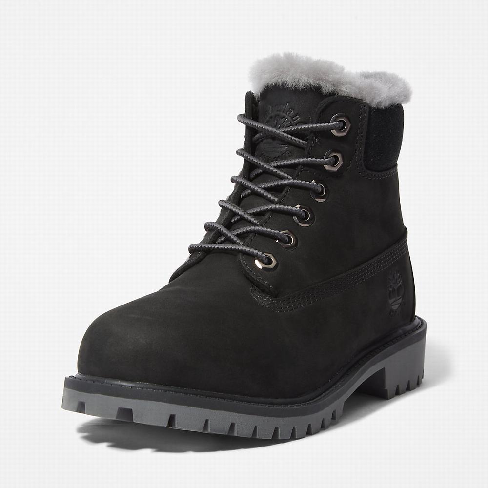 Timberland Premium 6 Inch Winter Bot Çocuk Siyah | TR-7694A