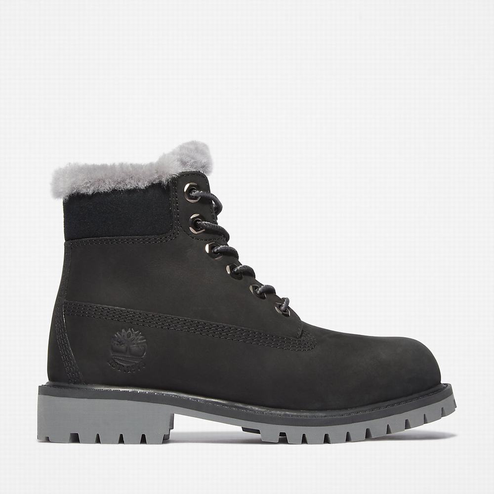 Timberland Premium 6 Inch Winter Bot Çocuk Siyah | TR-7694A