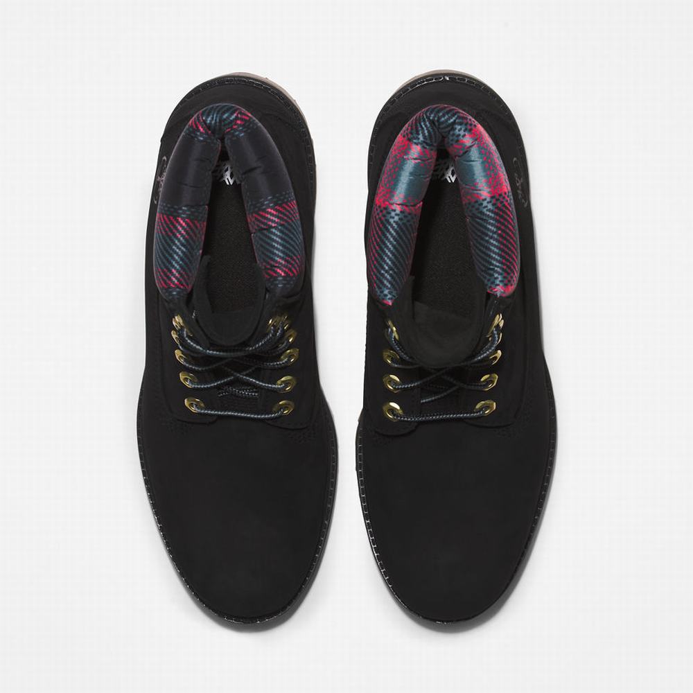 Timberland Premium® 6 Inch Bot Erkek Siyah Pembe | TR-9637S