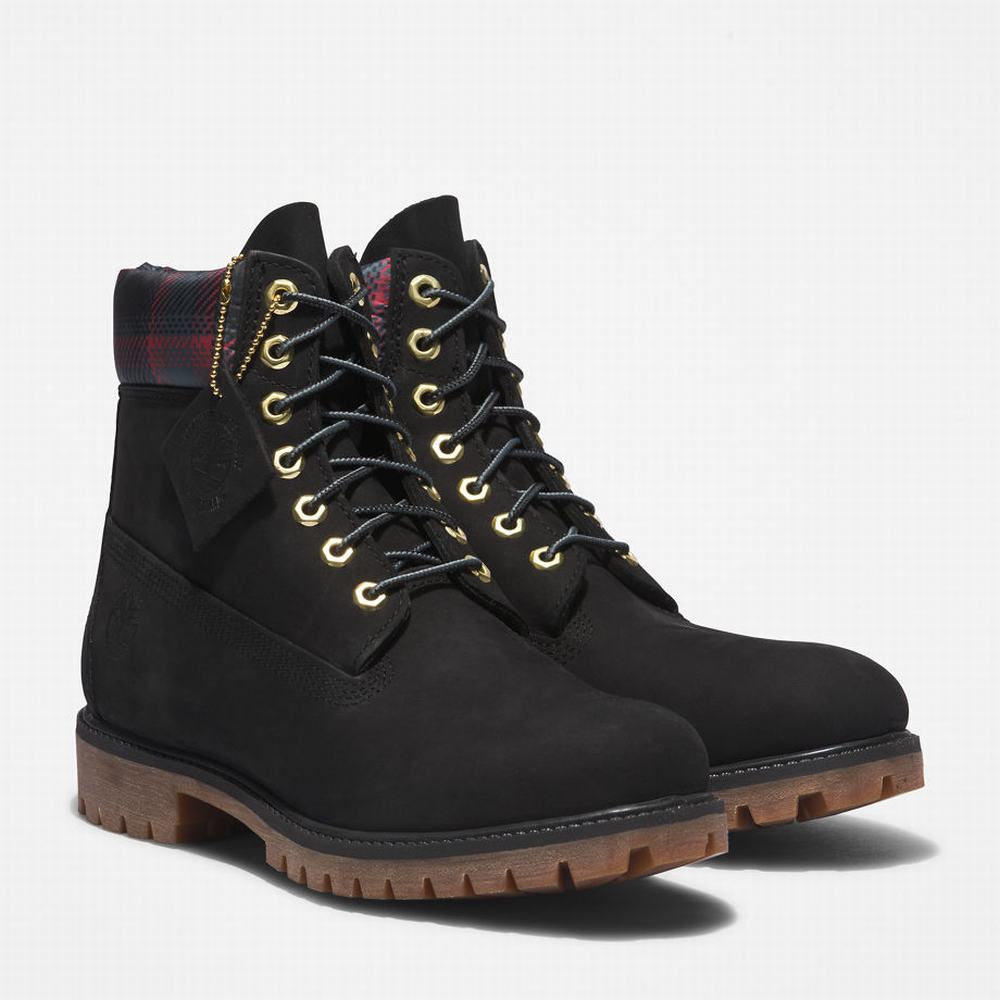 Timberland Premium® 6 Inch Bot Erkek Siyah Pembe | TR-9637S