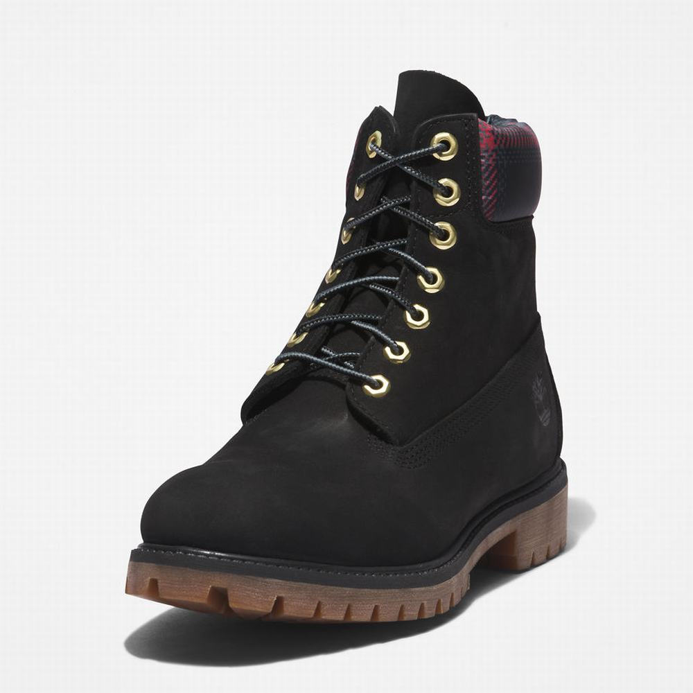 Timberland Premium® 6 Inch Bot Erkek Siyah Pembe | TR-9637S