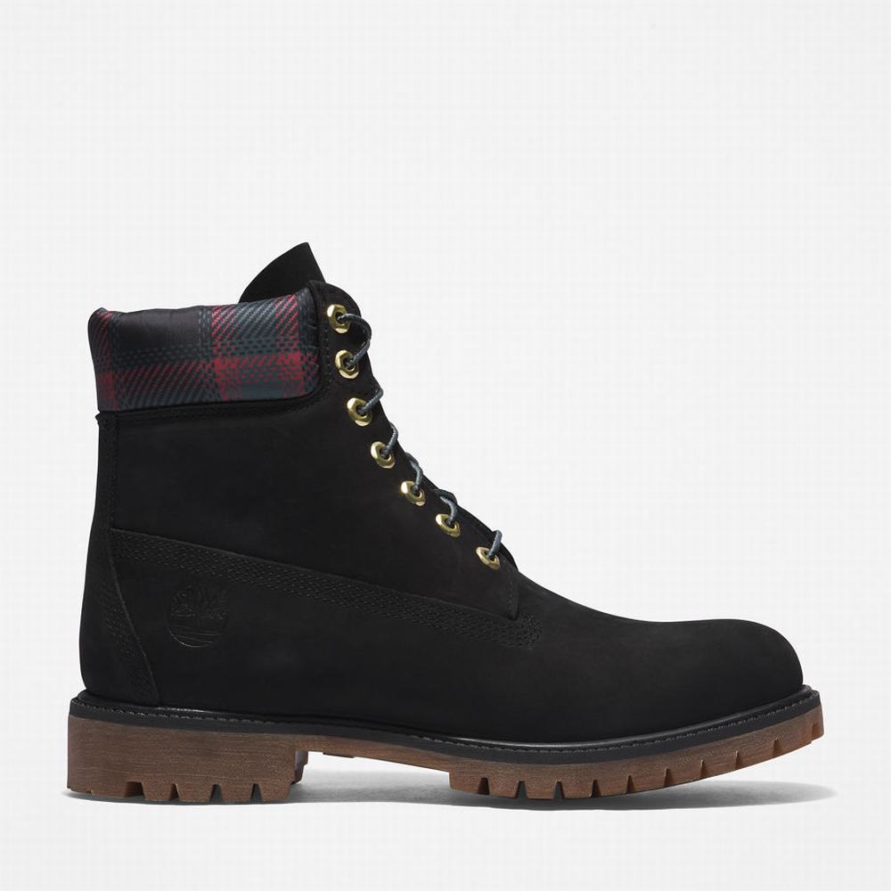 Timberland Premium® 6 Inch Bot Erkek Siyah Pembe | TR-9637S