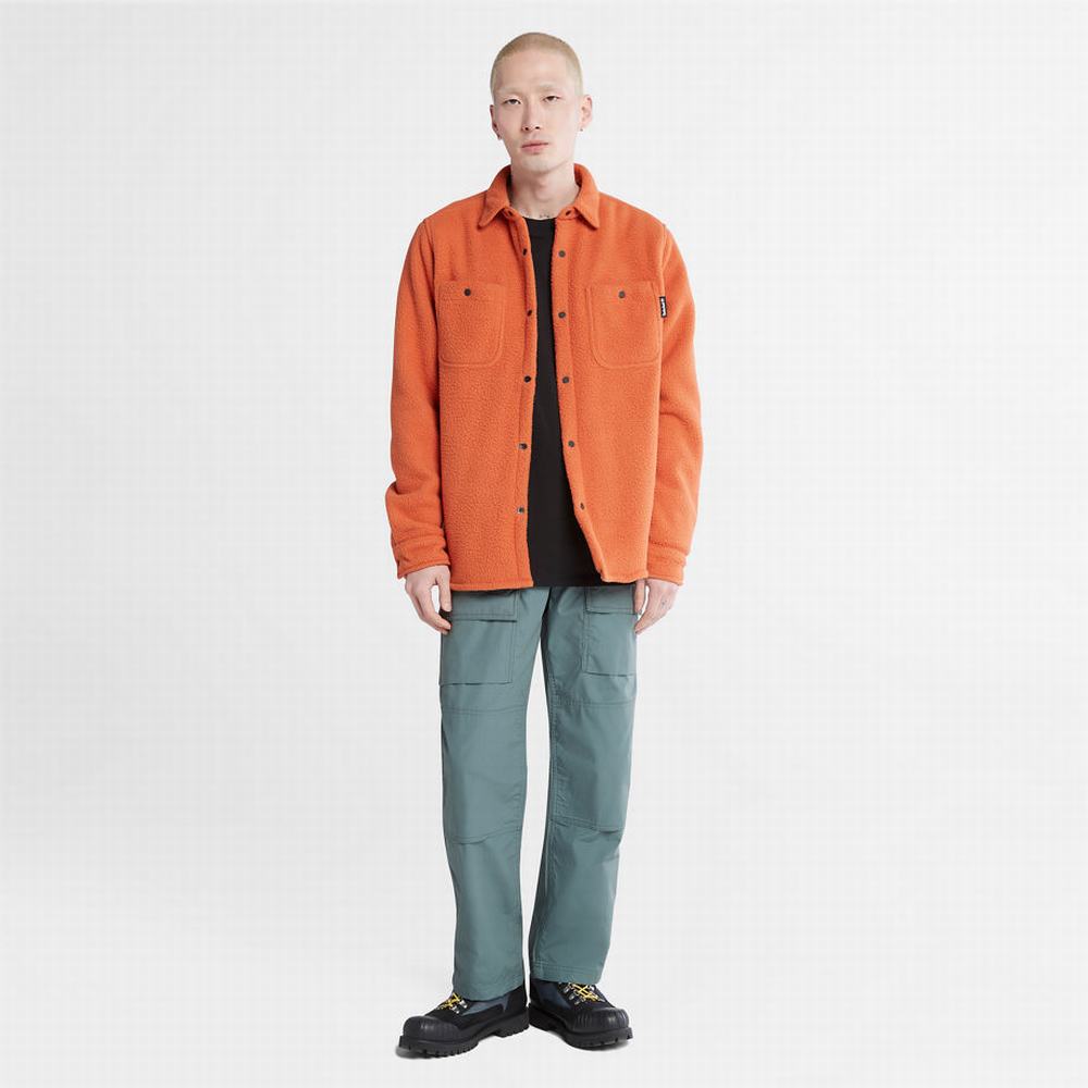 Timberland Progressive Utility Fleece-collar Overshirt Ceket Erkek Turuncu | TR-1076G