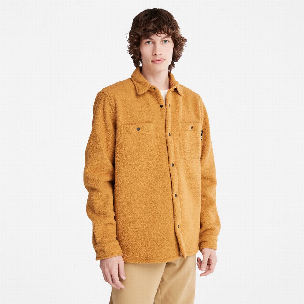 Timberland Progressive Utility Fleece-collar Overshirt Ceket Erkek Açık Kahverengi | TR-5029F