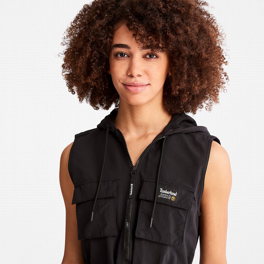 Timberland Progressive Utility Hoodie Elbise Kadın Siyah | TR-4725C