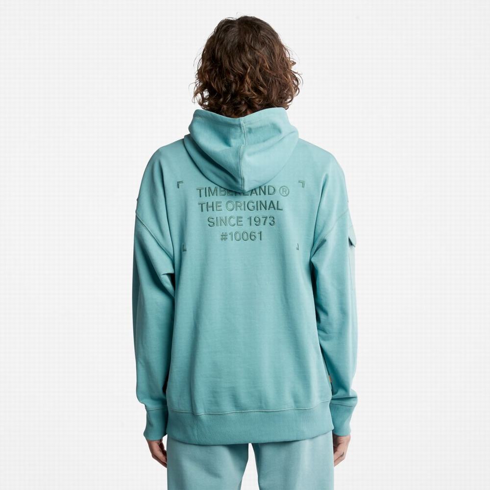 Timberland Progressive Utility Mixed-Media Kapüşonlu Sweatshirt Erkek Mavi | TR-3817M