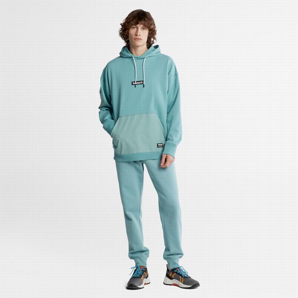 Timberland Progressive Utility Mixed-Media Kapüşonlu Sweatshirt Erkek Mavi | TR-3817M