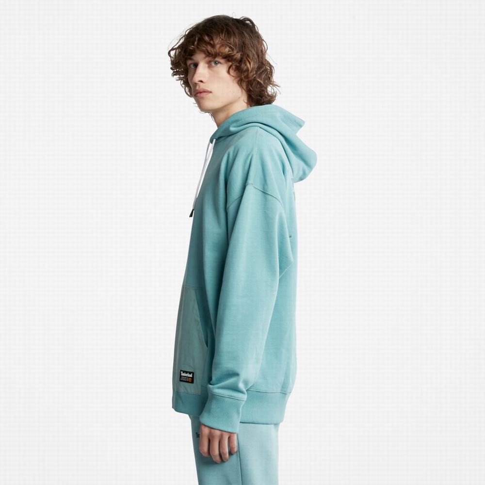Timberland Progressive Utility Mixed-Media Kapüşonlu Sweatshirt Erkek Mavi | TR-3817M