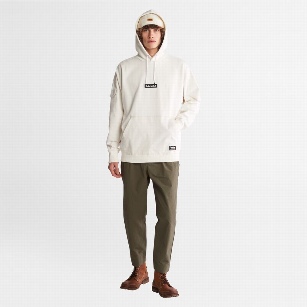 Timberland Progressive Utility Mixed-Media Kapüşonlu Sweatshirt Erkek Beyaz | TR-8037Q
