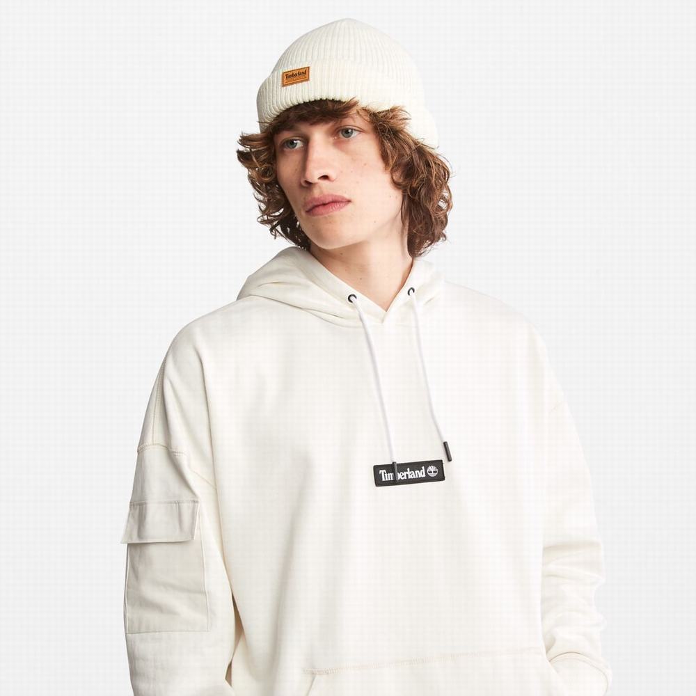 Timberland Progressive Utility Mixed-Media Kapüşonlu Sweatshirt Erkek Beyaz | TR-8037Q