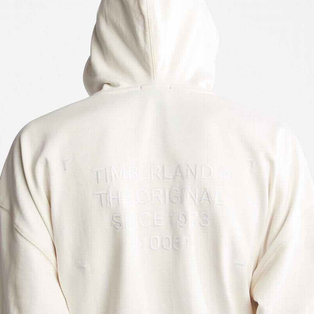 Timberland Progressive Utility Mixed-Media Kapüşonlu Sweatshirt Erkek Beyaz | TR-8037Q
