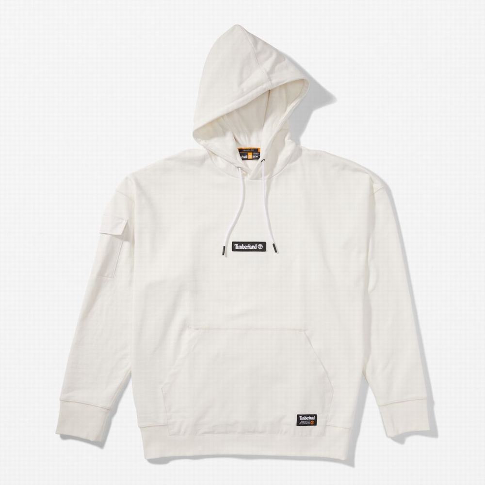 Timberland Progressive Utility Mixed-Media Kapüşonlu Sweatshirt Erkek Beyaz | TR-8037Q