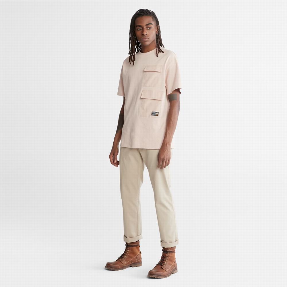 Timberland Progressive Utility Multi-Pocket Heavyweight Tişört Erkek Pembe | TR-3058K
