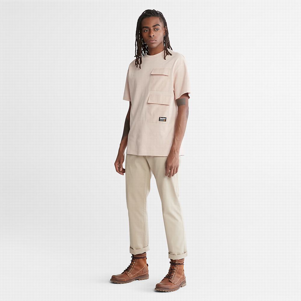 Timberland Progressive Utility Multi-pocket Tişört Erkek Pembe | TR-0546E