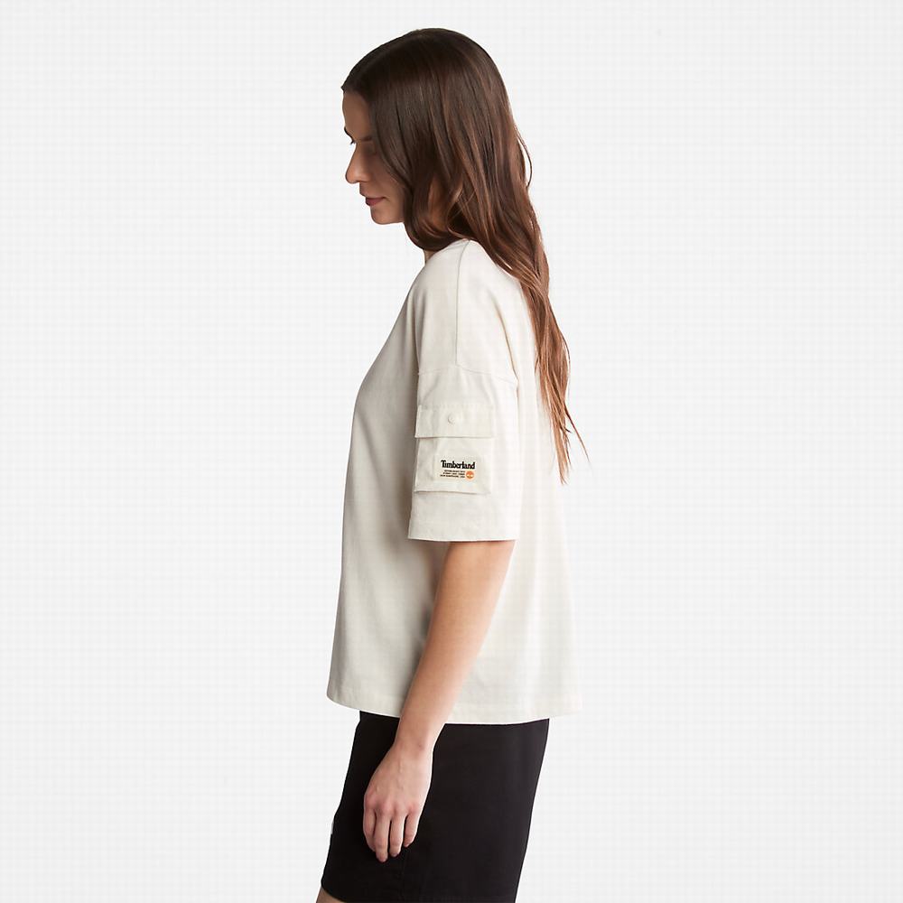 Timberland Progressive Utility Pocket Tişört Kadın Beyaz | TR-3910G