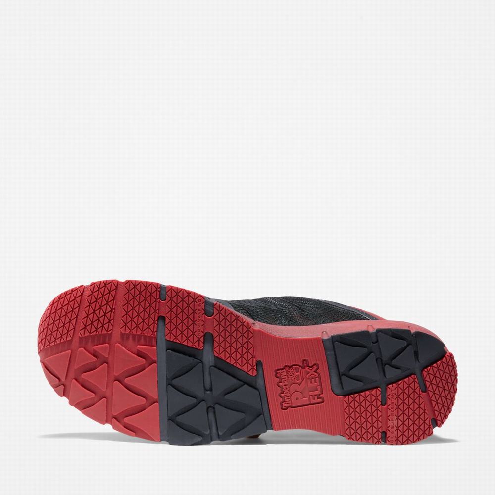 Timberland Radius Composite Burunlu İş Sneaker İş Ayakkabısı Erkek Siyah Kırmızı | TR-0365B