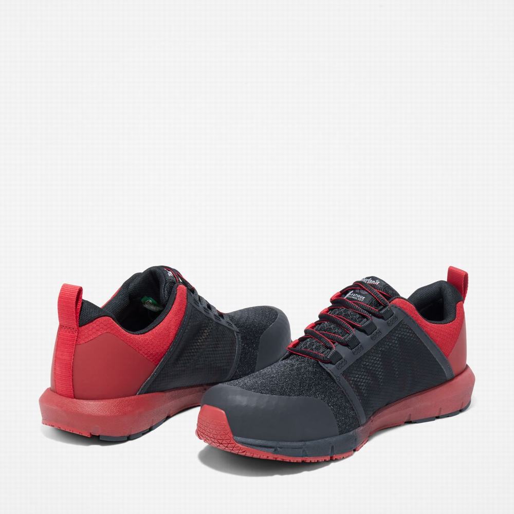 Timberland Radius Composite Burunlu İş Sneaker İş Ayakkabısı Erkek Siyah Kırmızı | TR-0365B