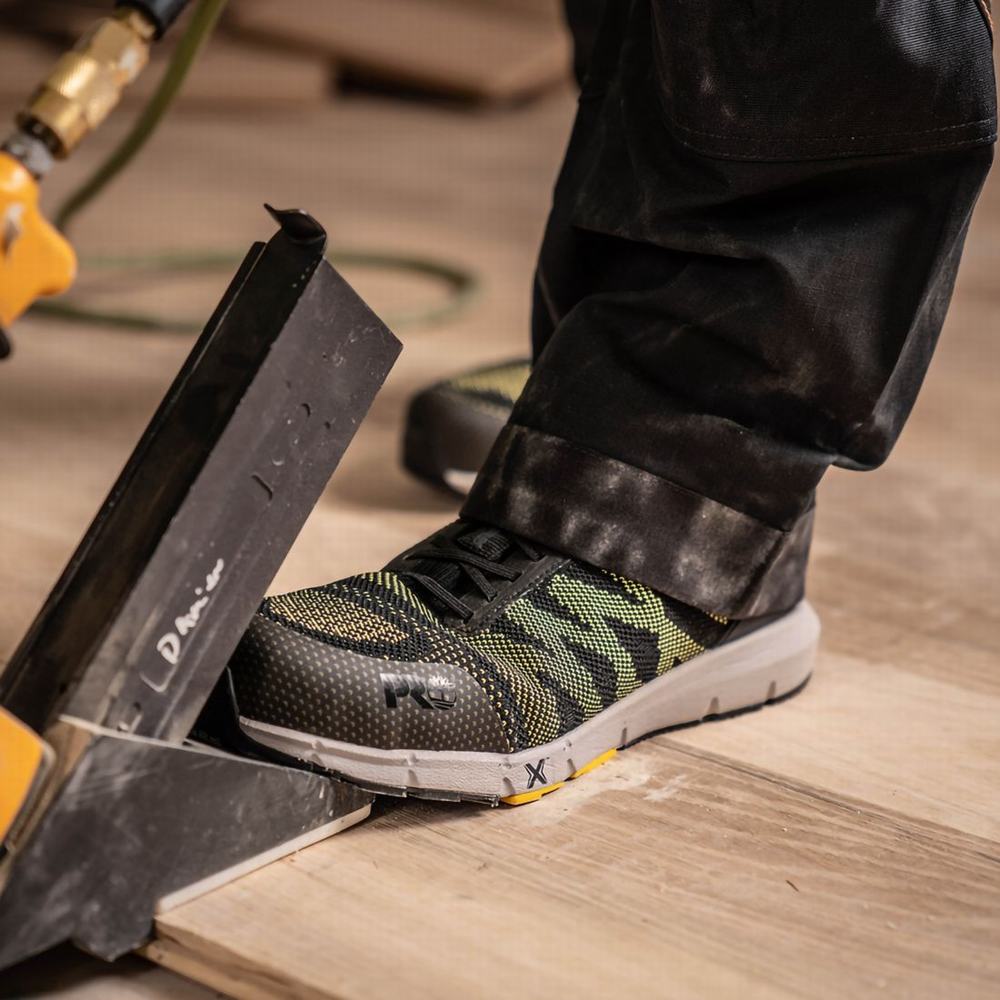 Timberland Radius Composite Burunlu İş Sneaker İş Ayakkabısı Erkek Siyah Sarı | TR-0639A