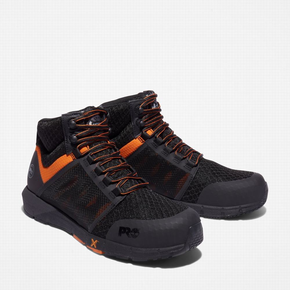 Timberland Radius Composite Burunlu İş Sneaker Iş Botu Erkek Siyah Turuncu | TR-5891L