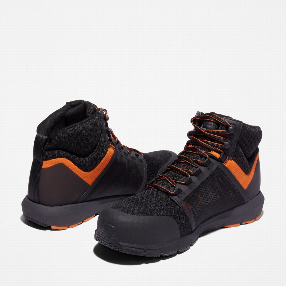 Timberland Radius Composite Burunlu İş Sneaker Iş Botu Erkek Siyah Turuncu | TR-5891L