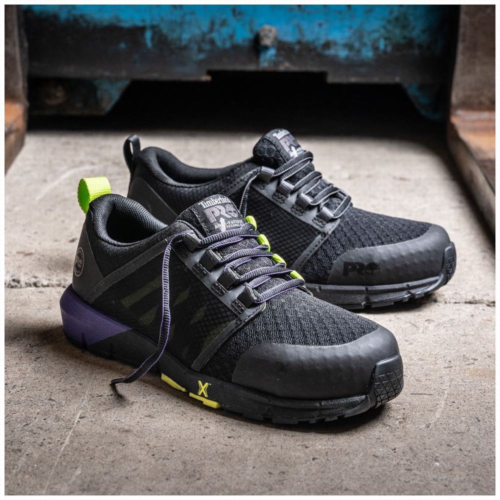 Timberland Radius Composite Burunlu İş Sneaker İş Ayakkabısı Kadın Siyah Mor | TR-6307M