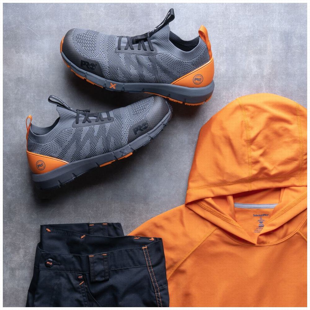 Timberland Radius Composite Burunlu İş Sneaker İş Ayakkabısı Erkek Gri Turuncu | TR-6742F