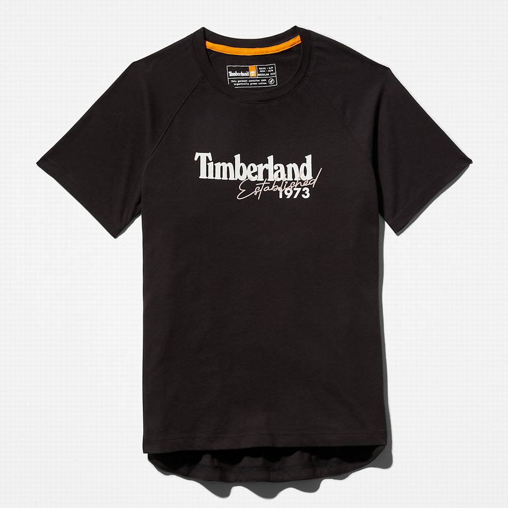 Timberland Raglan-sleeve Logo Tişört Kadın Siyah | TR-3206Y