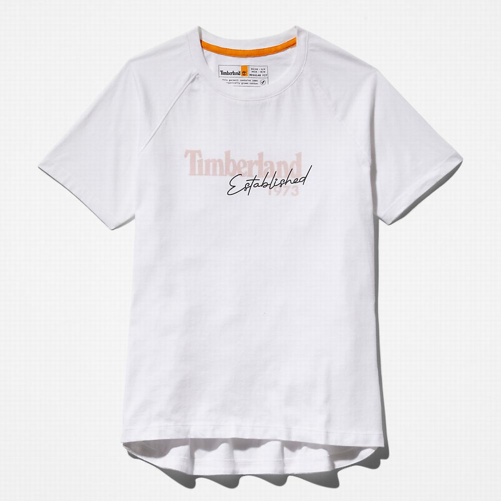 Timberland Raglan-sleeve Logo Tişört Kadın Beyaz | TR-9547T