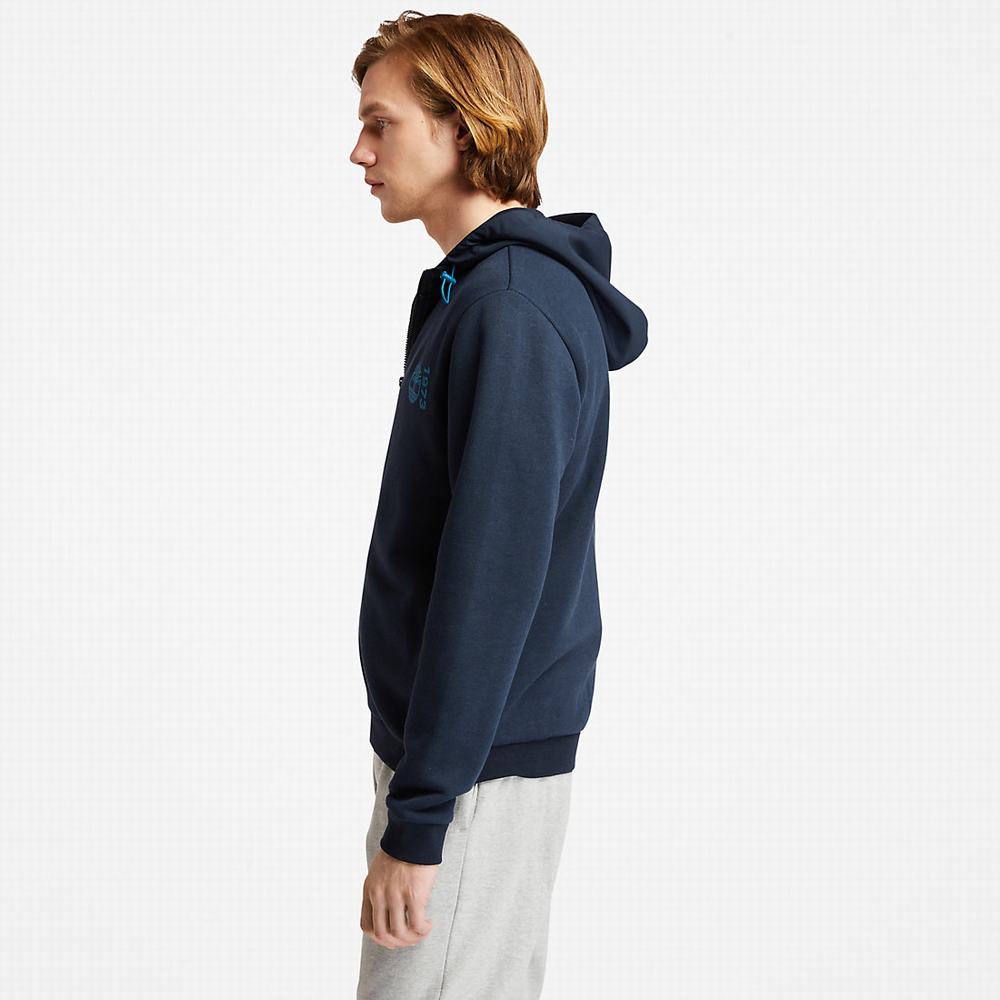 Timberland Re-Konfor EK+ Zip Kapüşonlu Sweatshirt Erkek Lacivert | TR-6085V